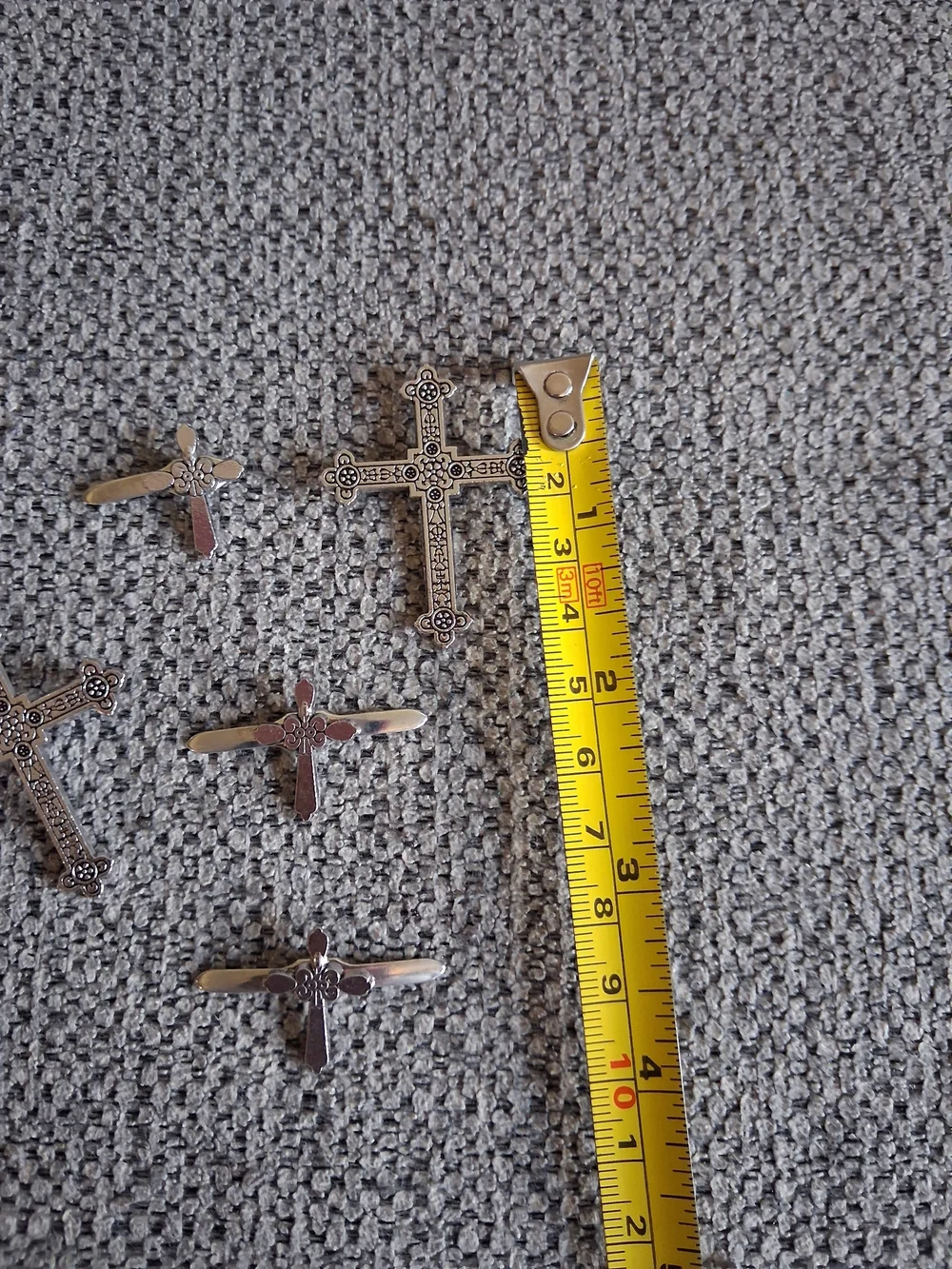 Silver Decorative Cross Binder Fasteners - Set of 5